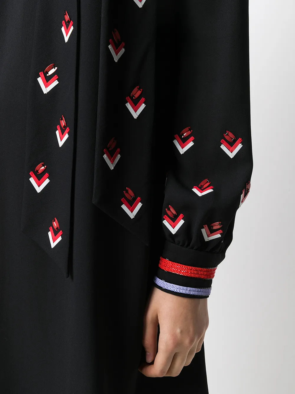 Valentino Garavani Sequin-Detail Long-Sleeve Dress