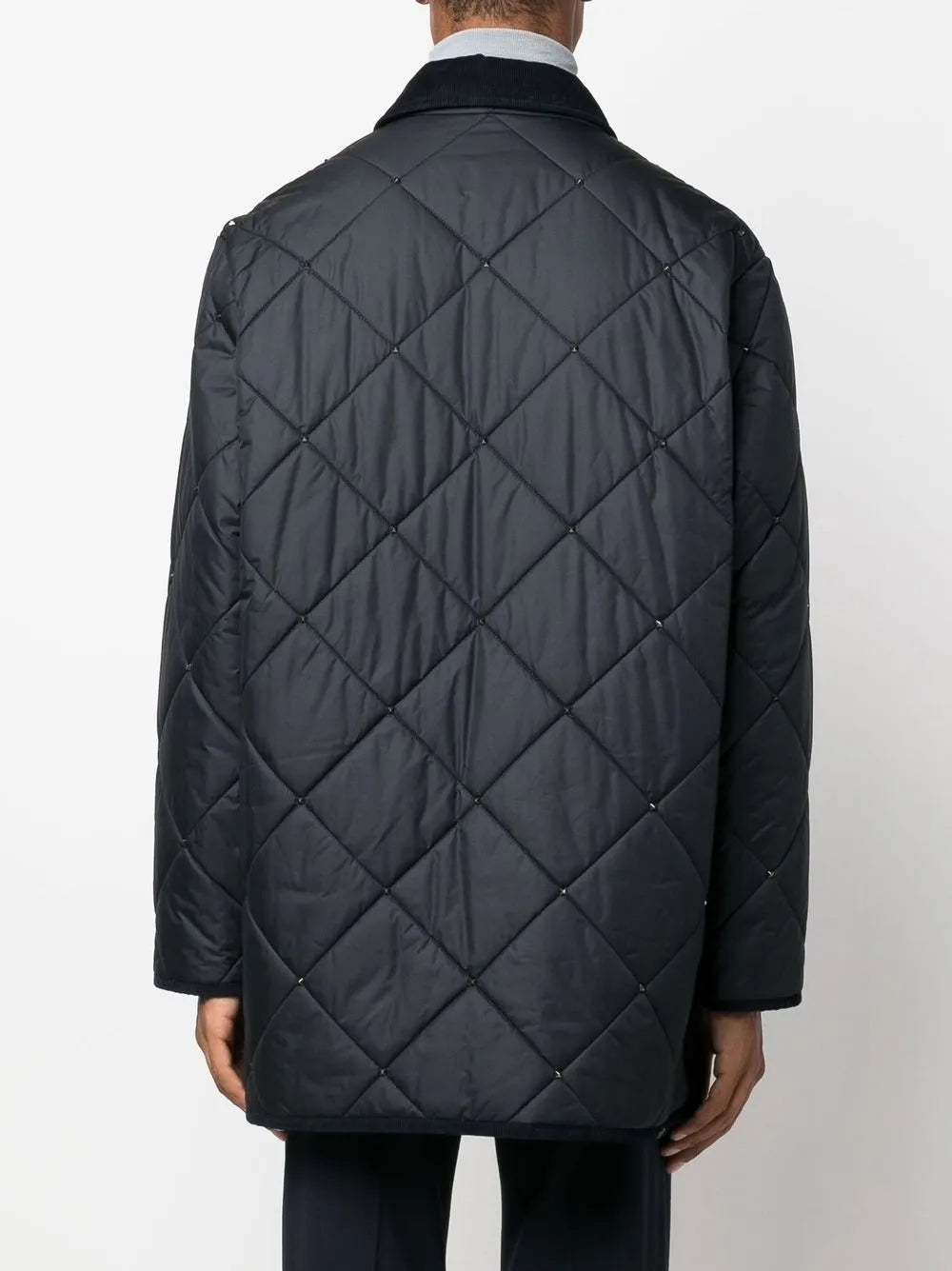 Valentino Garavani Rockstud Diamond-Quilted Short Coat