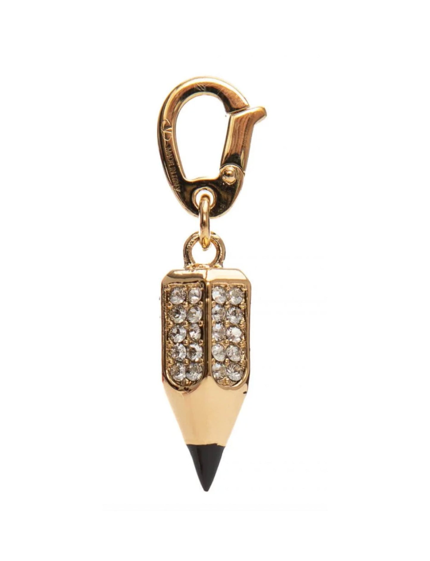 Valentino Embellished Pencil Necklace Charm Gold