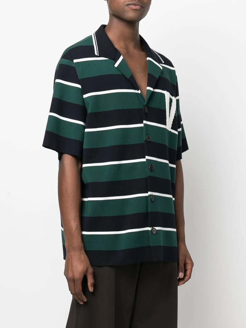 Valentino Garavani Striped Button-Up Sweatshirt