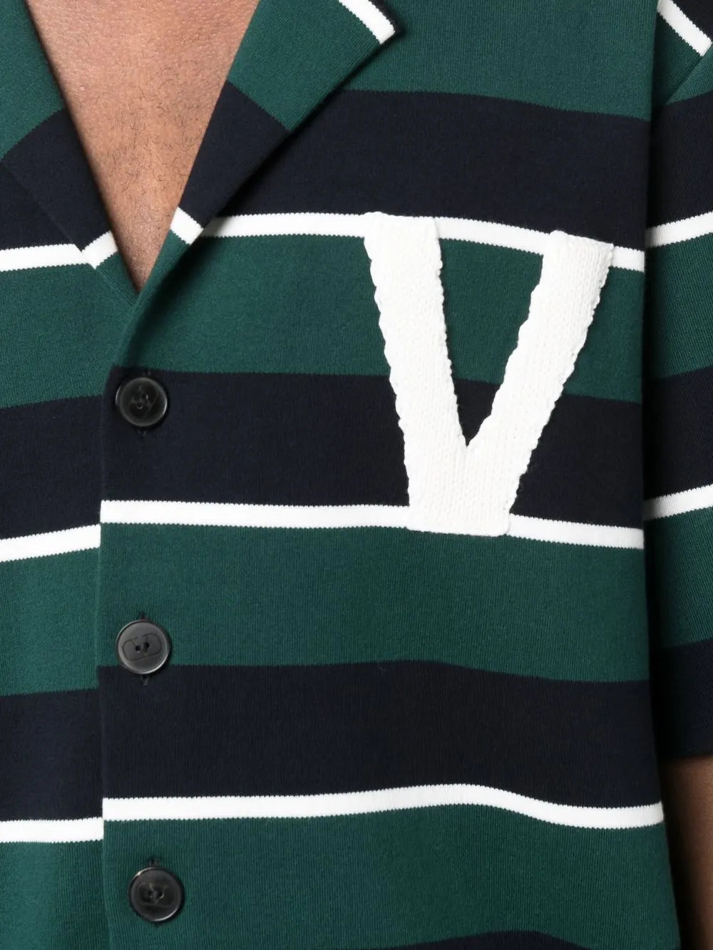 Valentino Garavani Striped Button-Up Sweatshirt