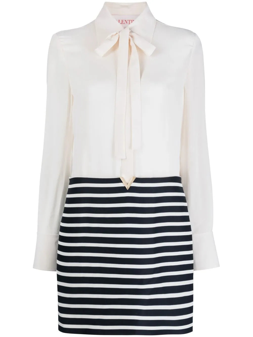 Valentino Garavani Shirt Mini Dress 38 Navy,Ivory