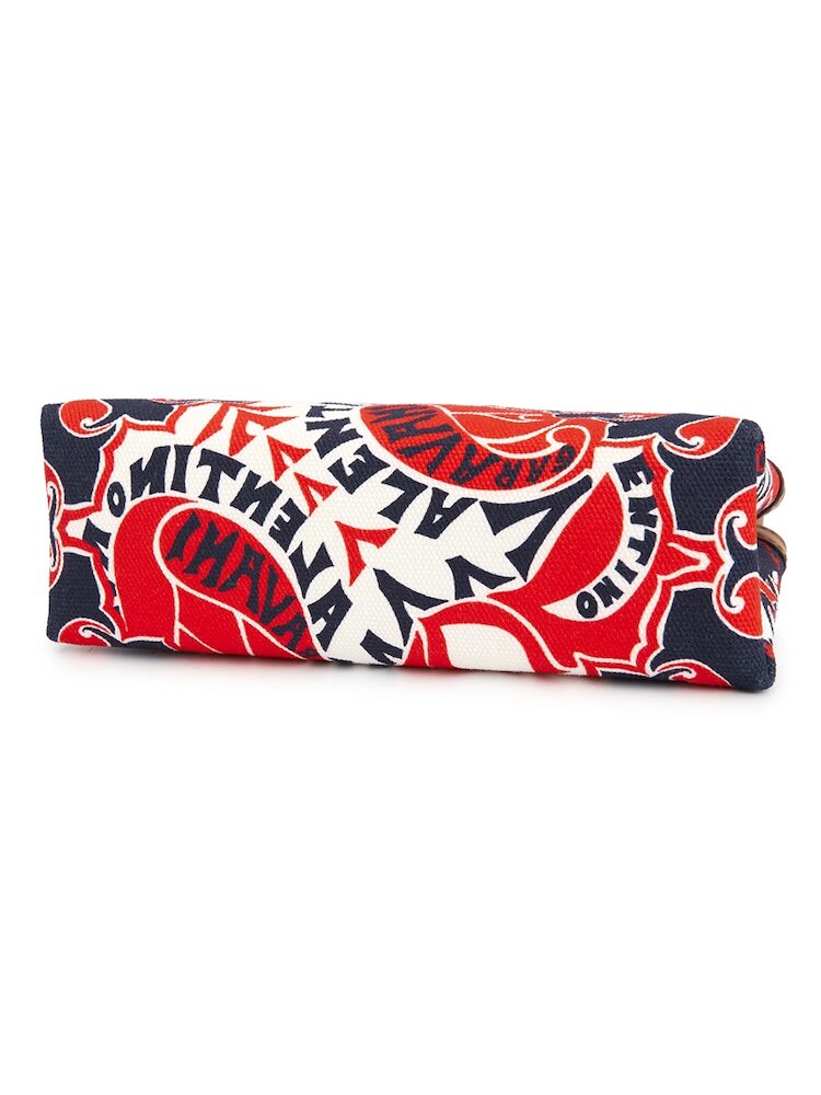 Valentino Garavani V'Logo Leather-Trimmed Canvas Pouch