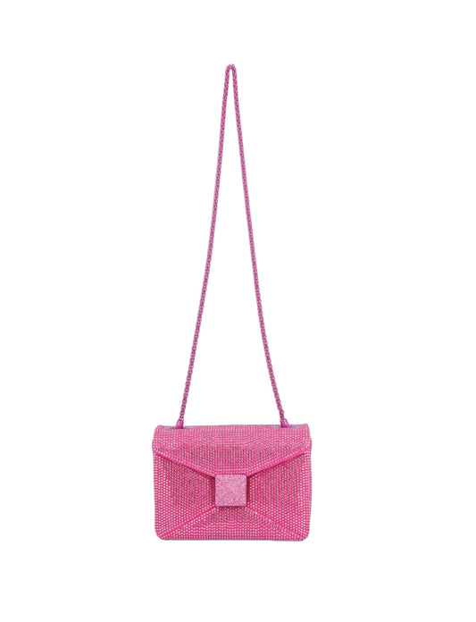Valentino Garavani One Stud Foldover Top Shoulder Bag ONE SIZE Fuchsia