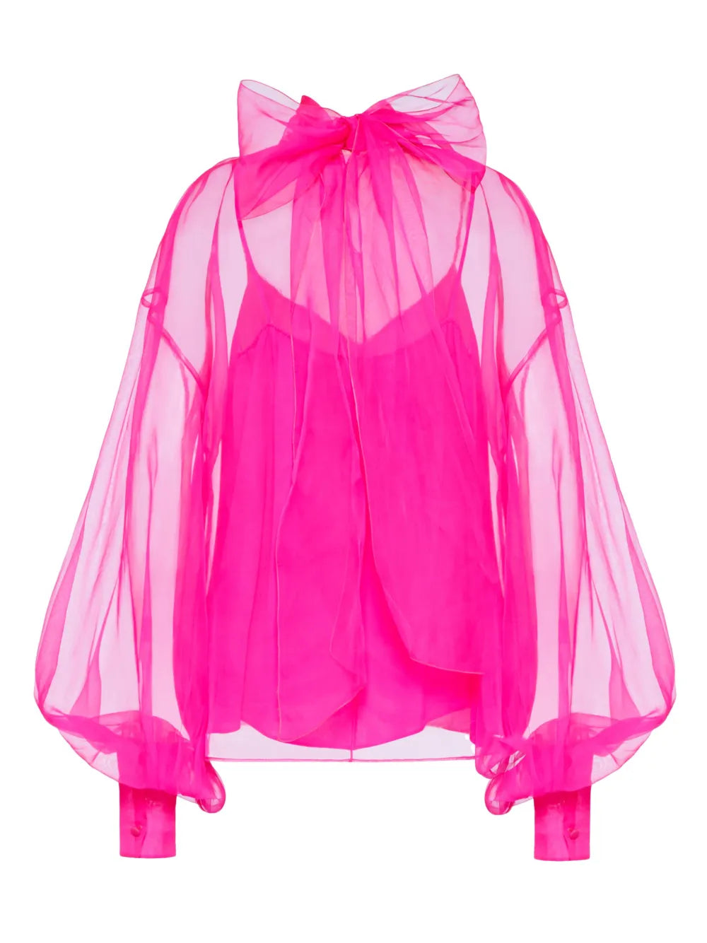 Valentino Garavani Bow-Detail Organza Silk Blouse
