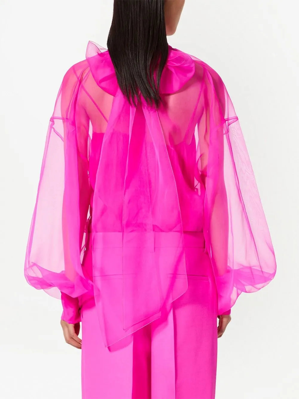 Valentino Garavani Bow-Detail Organza Silk Blouse