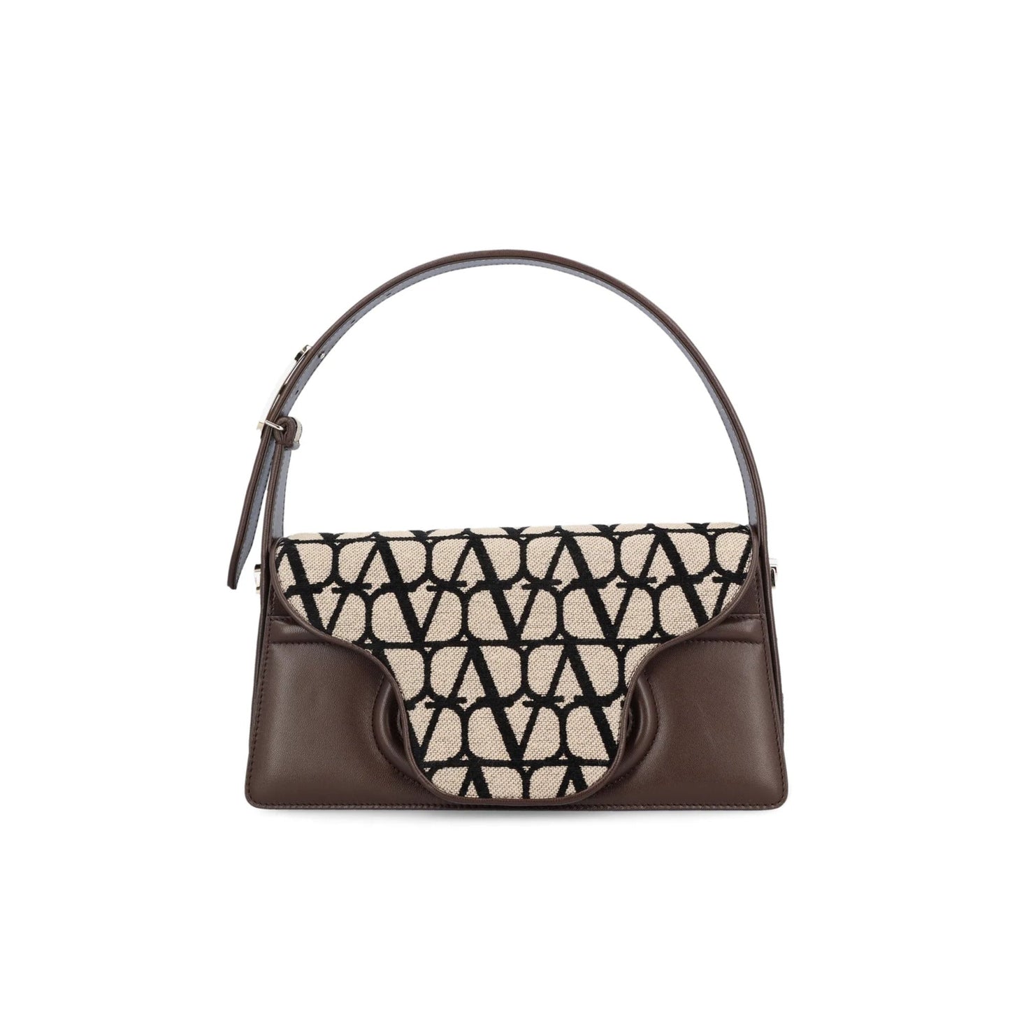 Valentino Garavani Le Grand Deuxième Logo Plaque Shoulder Bag ONE SIZE Beige,Brown