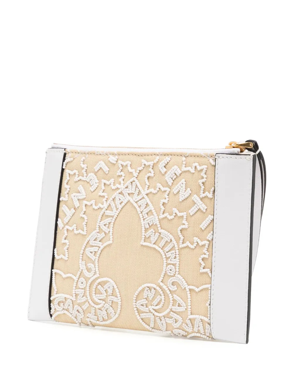 Valentino Garavani Valentino Vlogo Signature Medium Leather-Trim Pouch