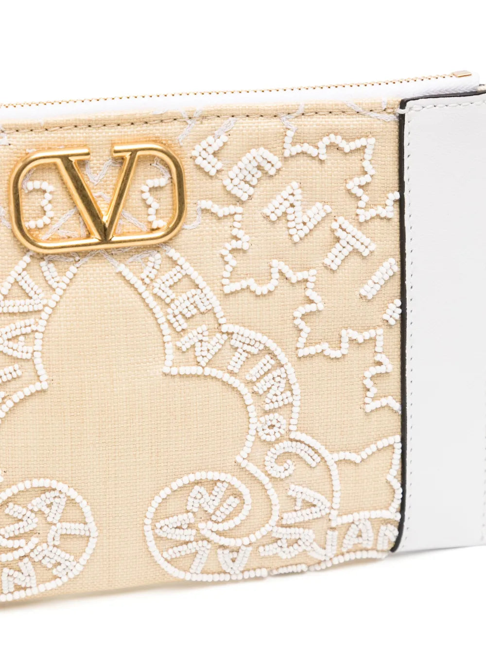 Valentino Garavani Valentino Vlogo Signature Medium Leather-Trim Pouch