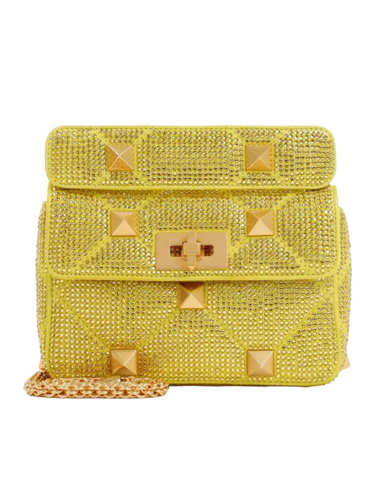 Valentino Garavani Roman Stud Small Shoulder Bag ONE SIZE Yellow