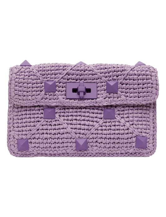 Valentino Garavani Roman Stud Small Pouch ONE SIZE Purple