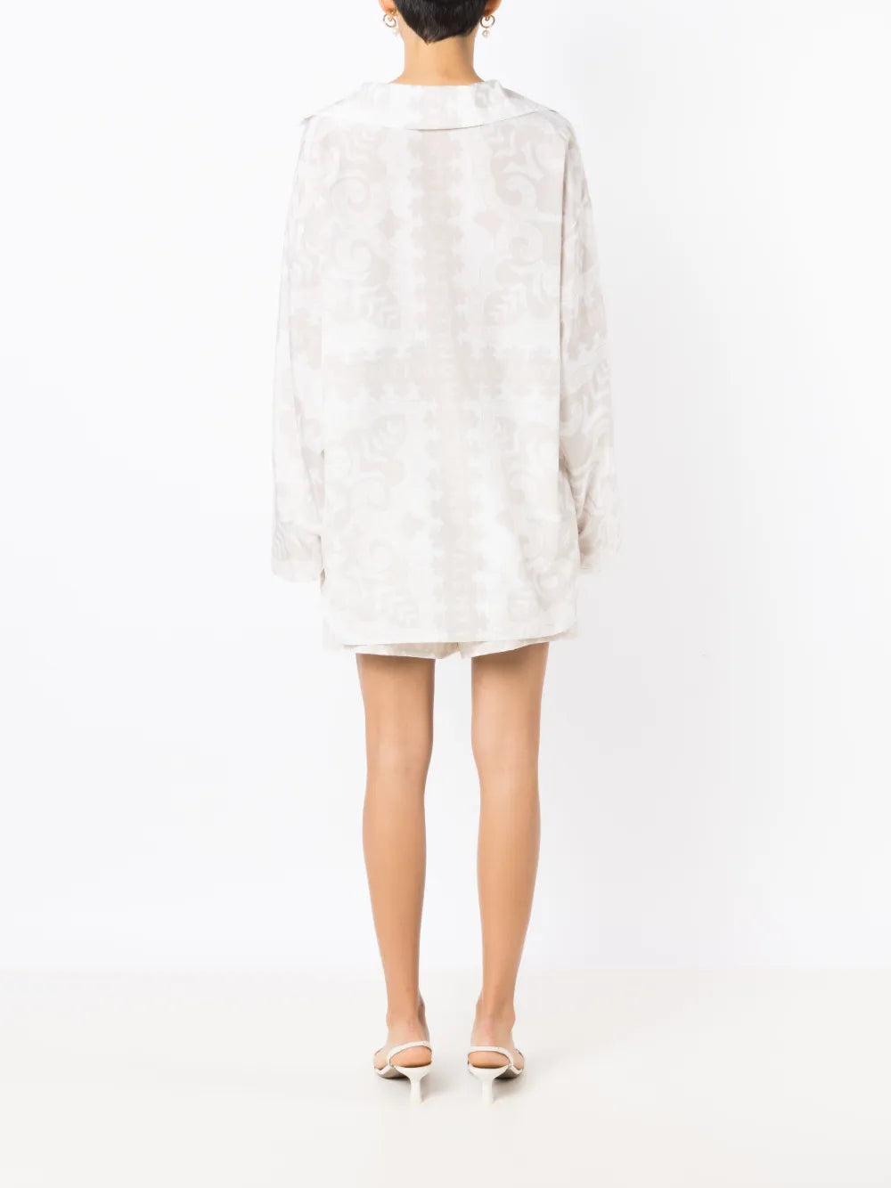 Valentino Garavani Geometric-Print Silk-Cotton Shirt