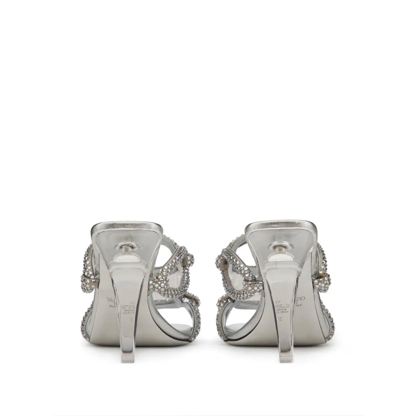 Valentino Garavani All-Over Rhinestone Crystal Sandals in Satin