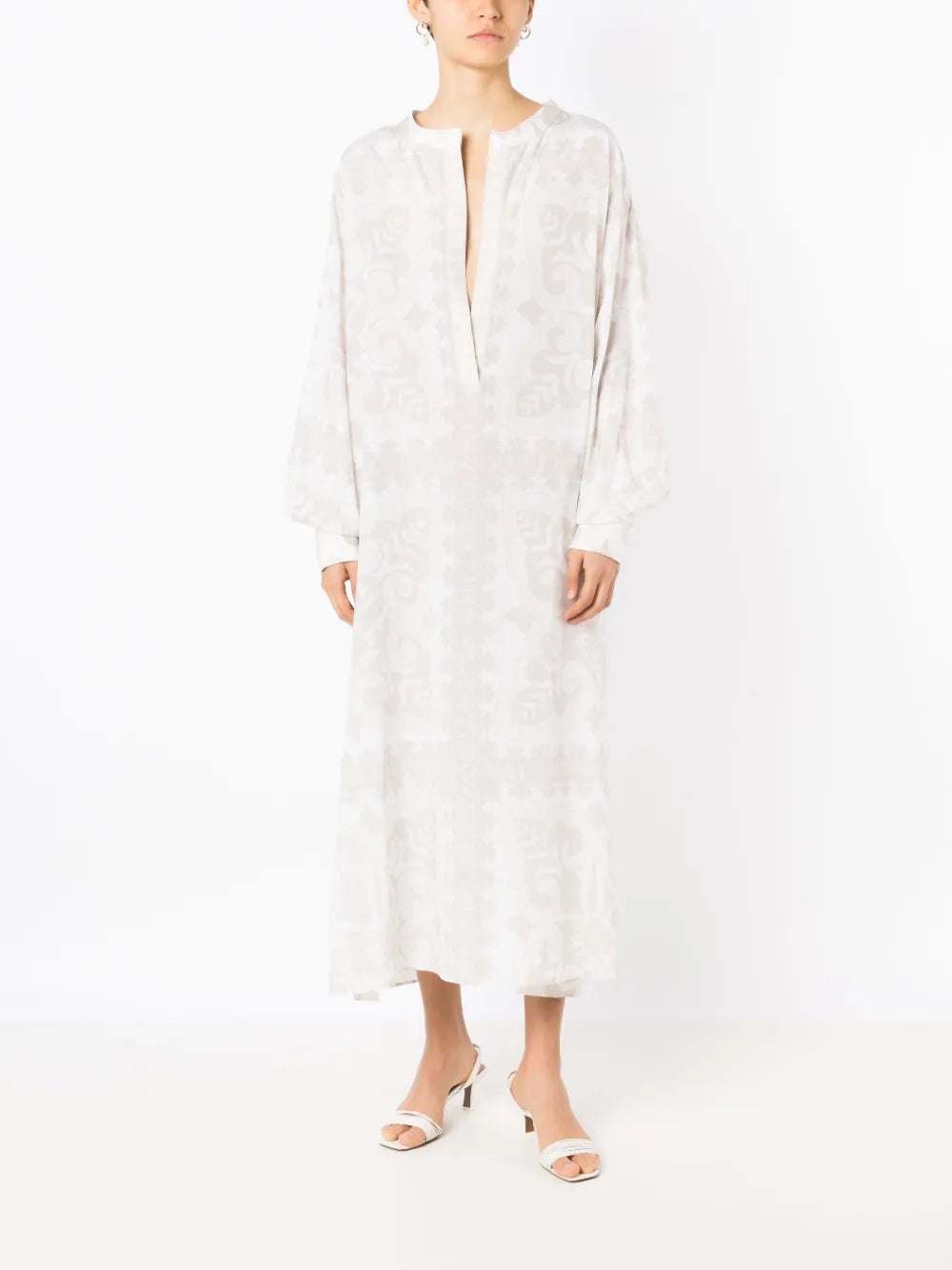 Valentino Garavani Geometric-Print Silk-Cotton Dress