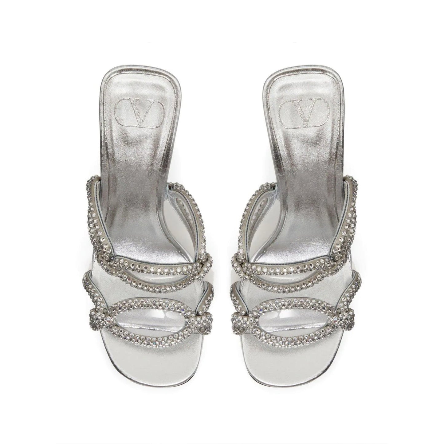 Valentino Garavani All-Over Rhinestone Crystal Sandals in Satin