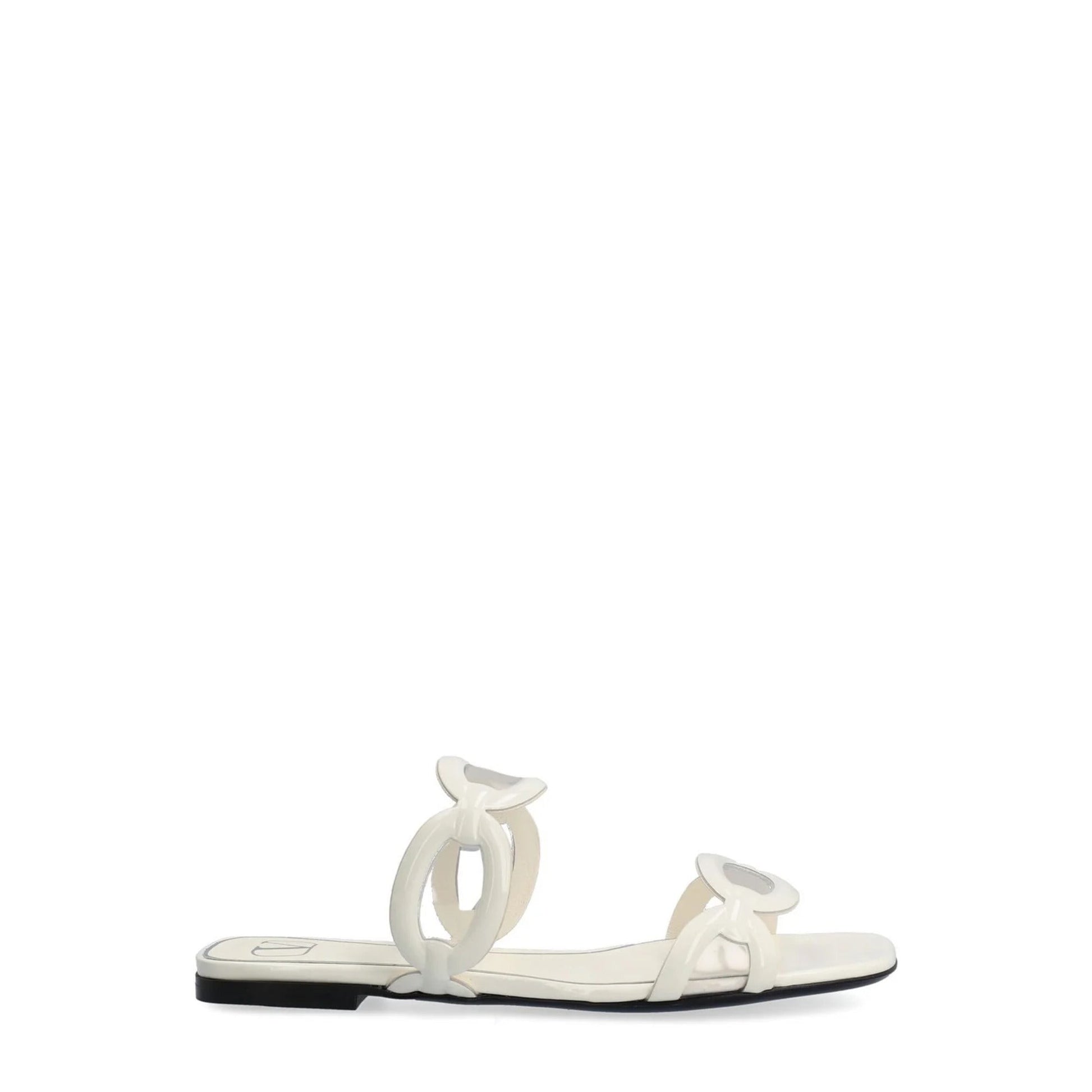 Valentino Garavani Square Toe Slip-On Slides 38 Ivory