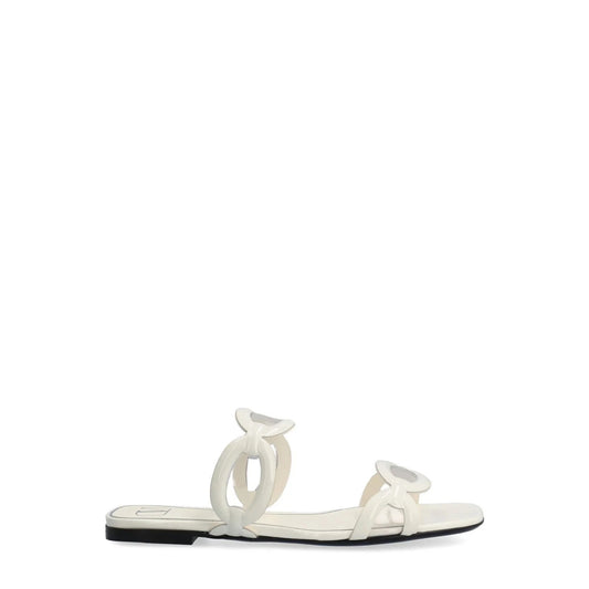 Valentino Garavani Square Toe Slip-On Slides 38 Ivory
