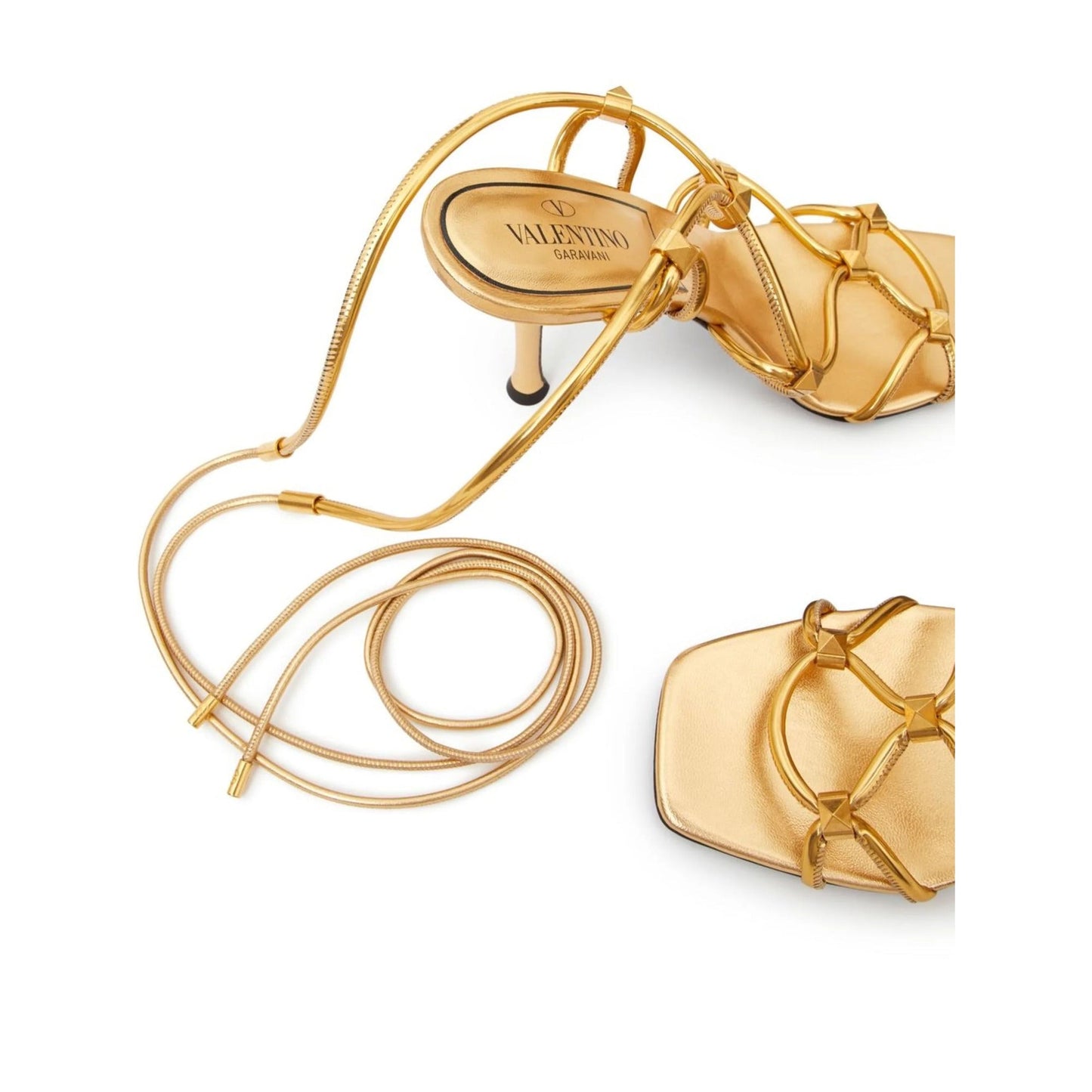 Valentino Garavani Rockstud Net Lace-Up Sandals