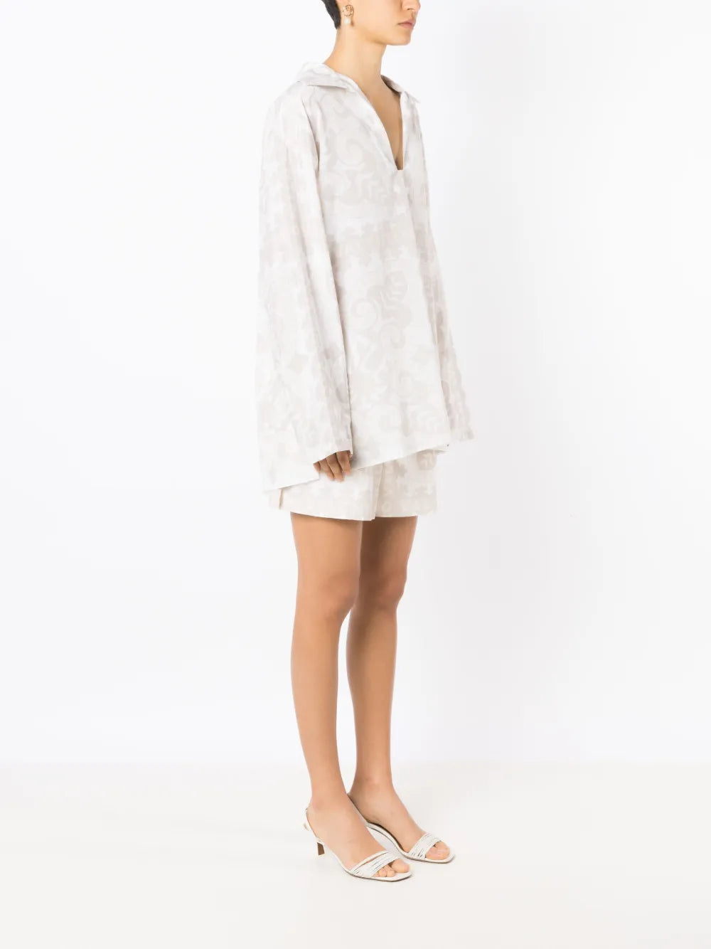 Valentino Garavani Geometric-Print Silk-Cotton Shirt