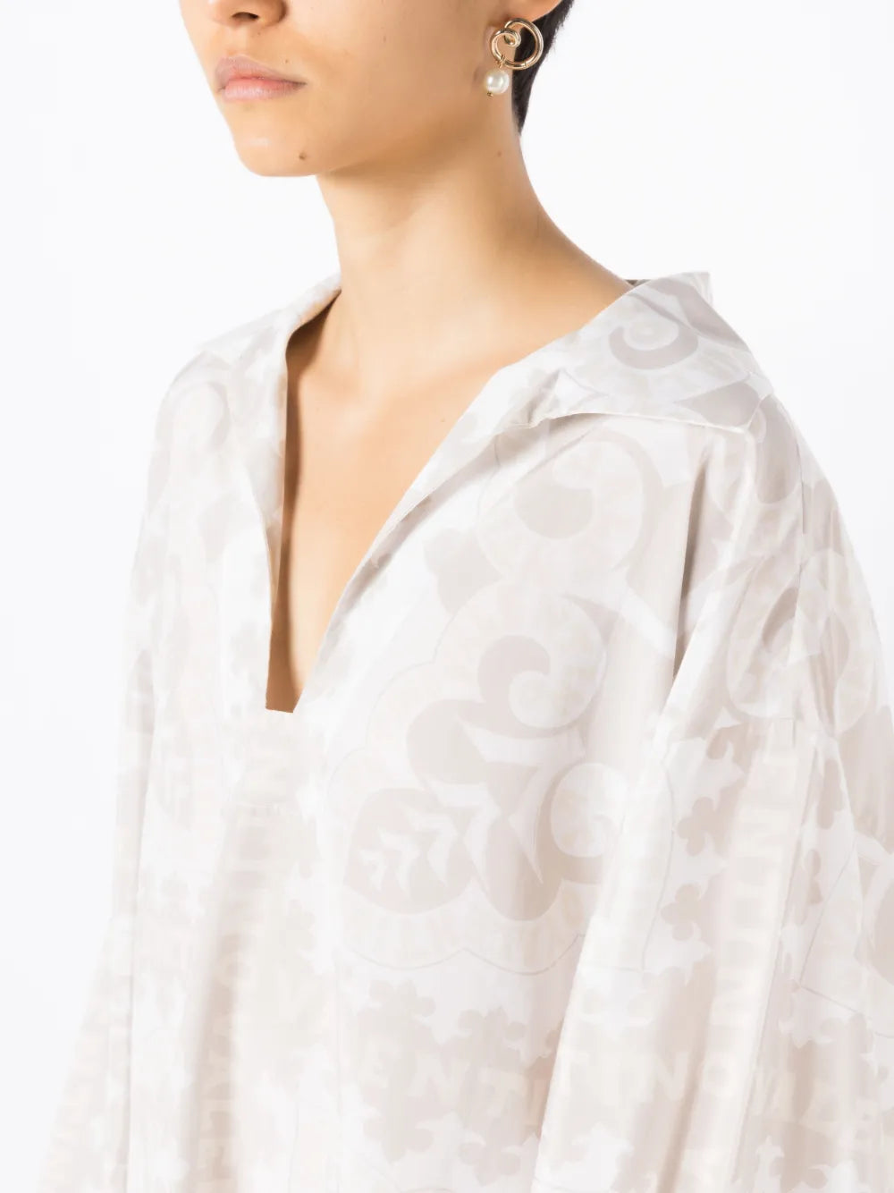 Valentino Garavani Geometric-Print Silk-Cotton Shirt