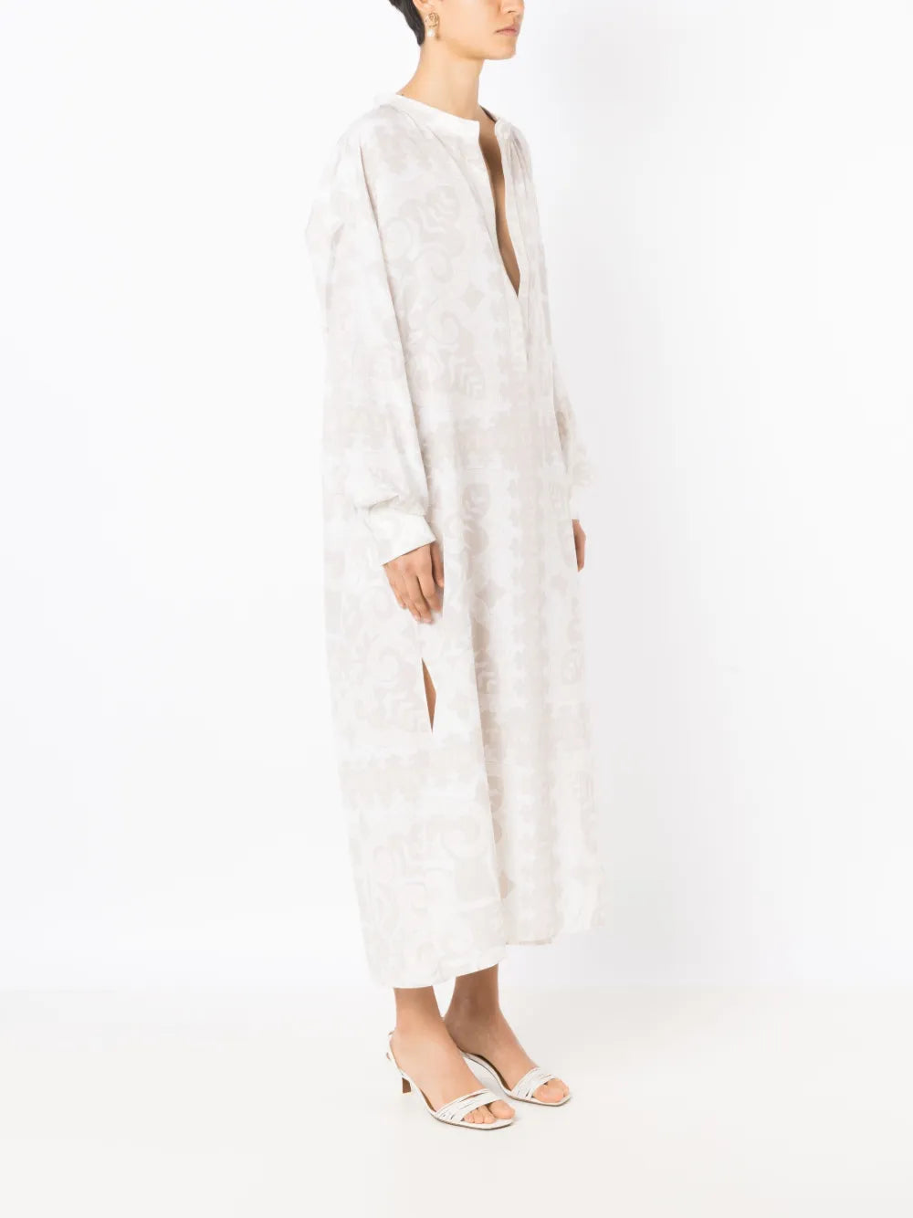 Valentino Garavani Geometric-Print Silk-Cotton Dress