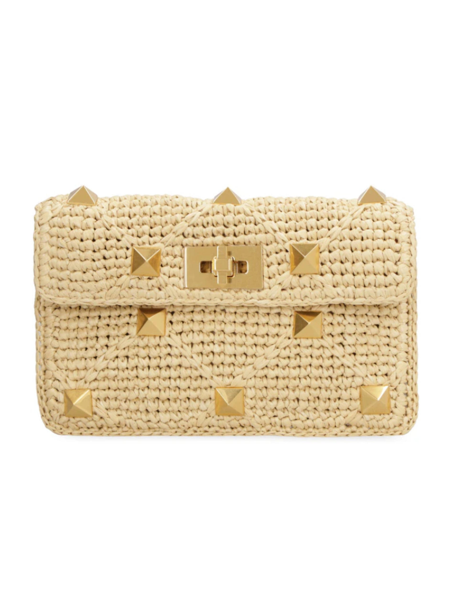 Valentino Garavani Roman Stud Small Pouch ONE SIZE Beige