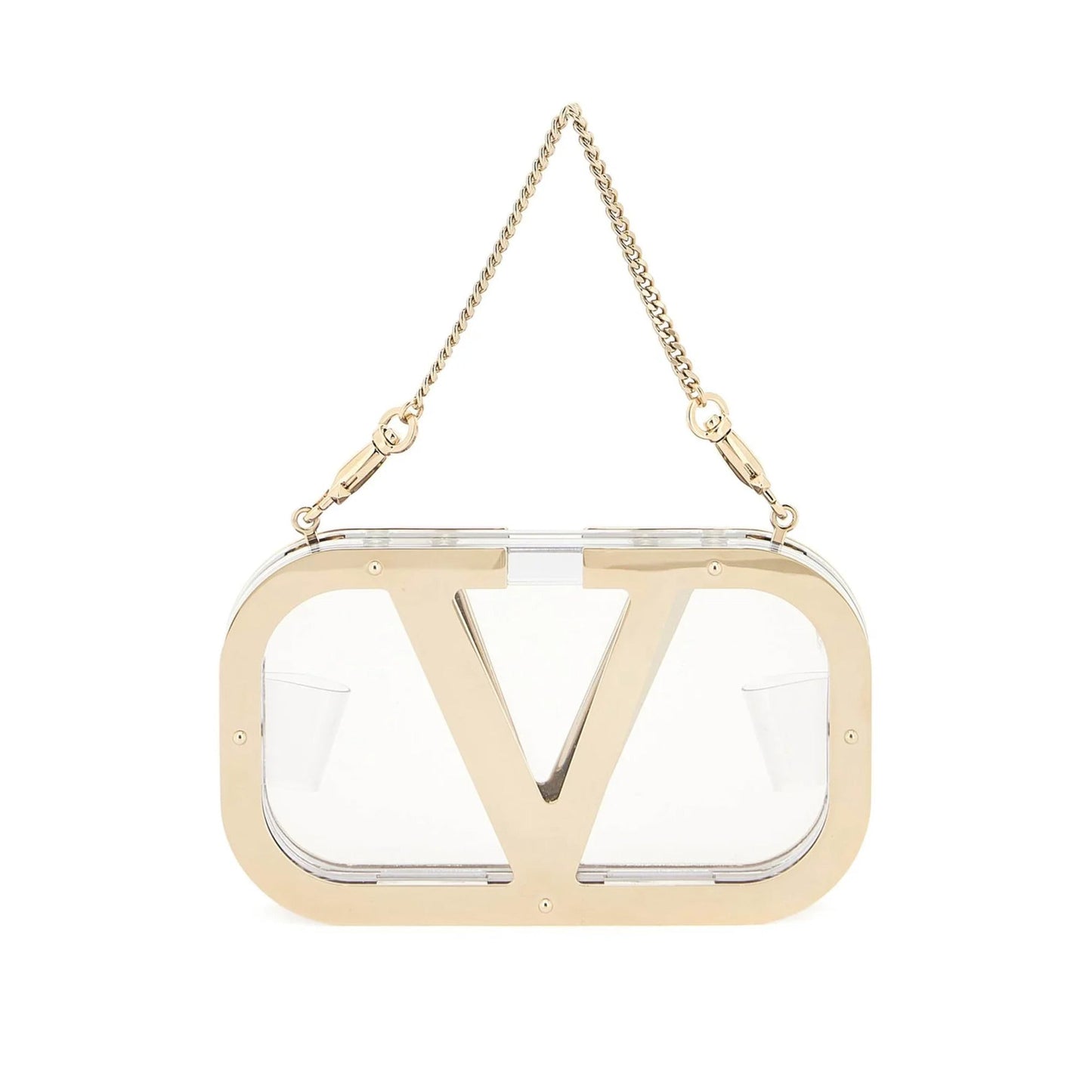 Valentino Garavani V'Logo Signature Minaudiere Clutch ONE SIZE Gold