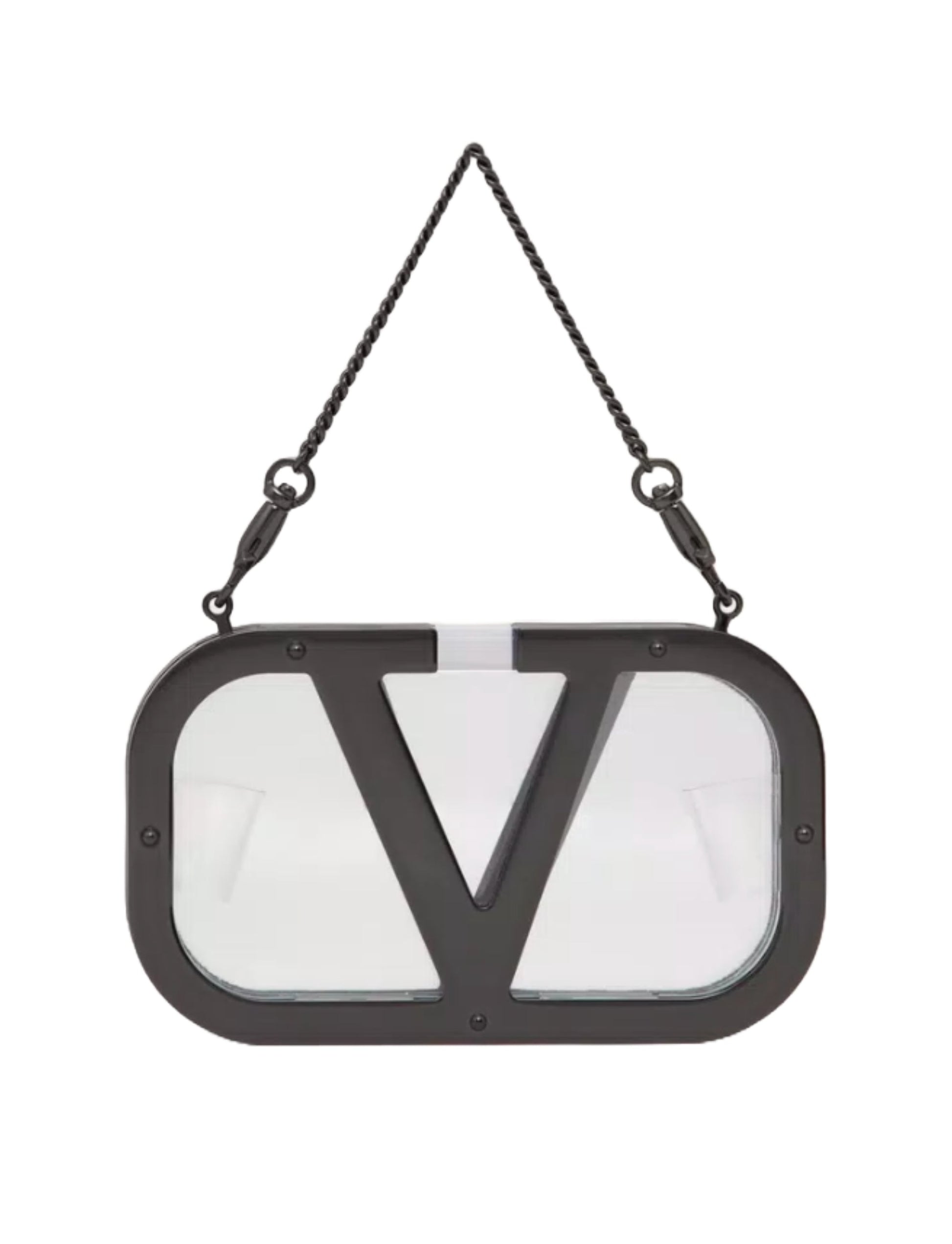 Valentino Garavani V'Logo Signature Minaudiere Clutch ONE SIZE Black