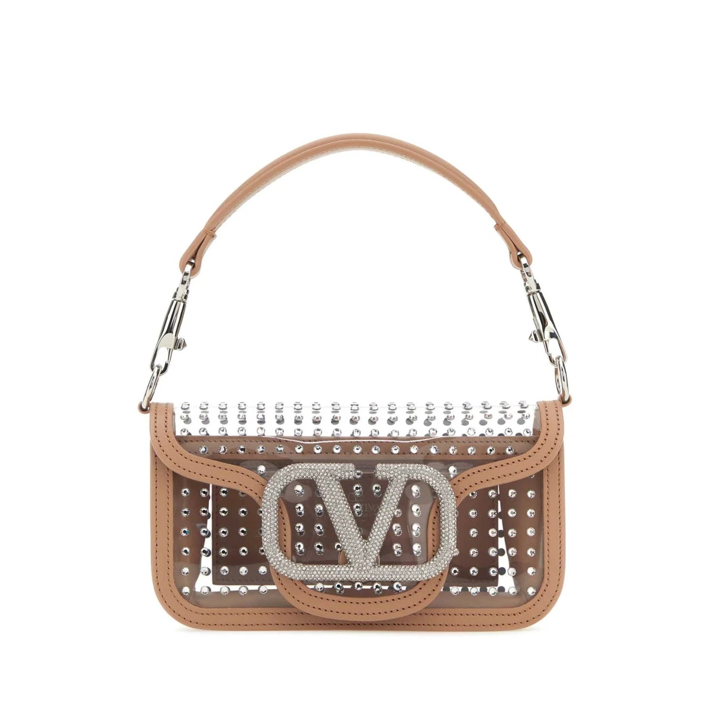 Valentino Garavani Locò Embellished Small Shoulder Bag ONE SIZE Brown
