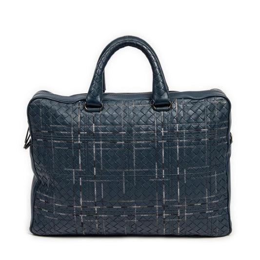 Bottega Veneta Atlas Intrecciato Leather Briefcase ONE SIZE Blue