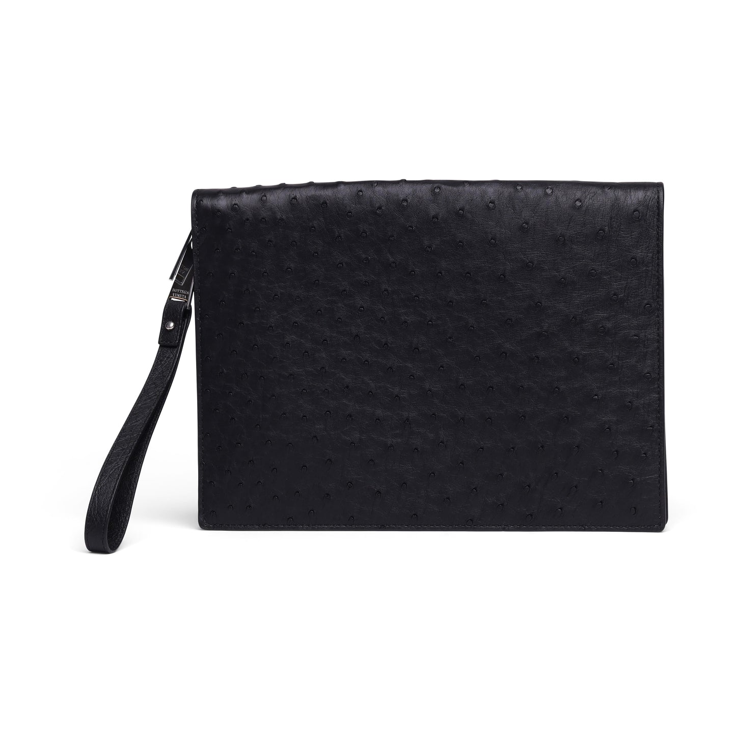 Bottega Veneta Ostrich Leather Document Case Wristlet
