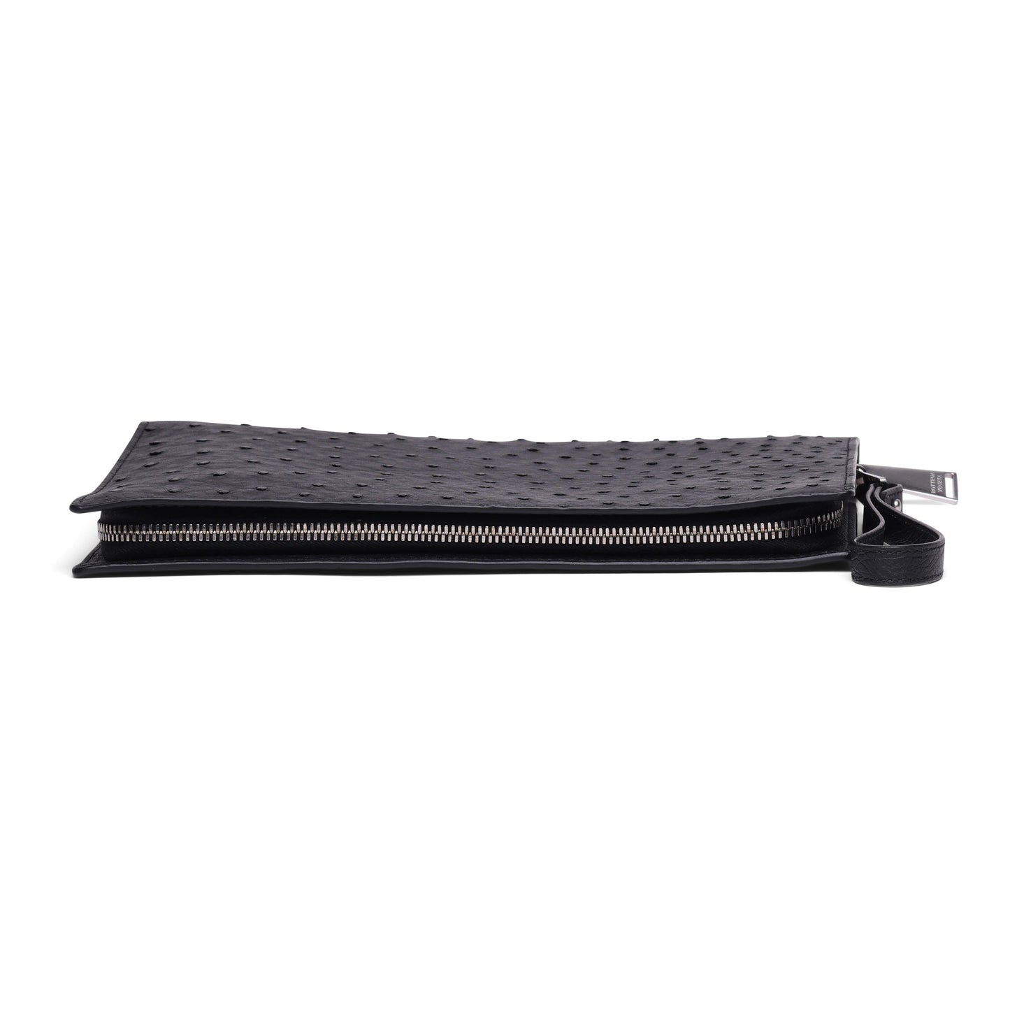 Bottega Veneta Ostrich Leather Document Case Wristlet