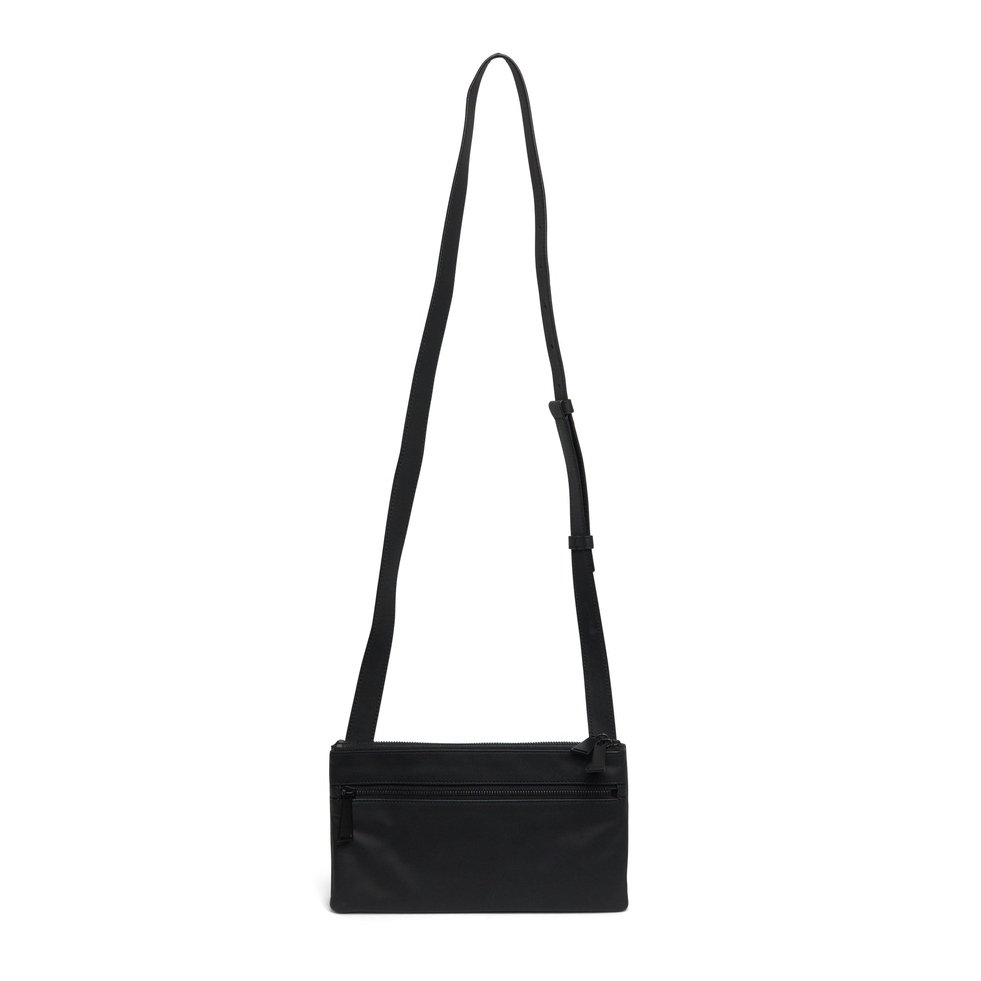 Bottega Veneta Leather Messenger Crossbody Bag ONE SIZE Black