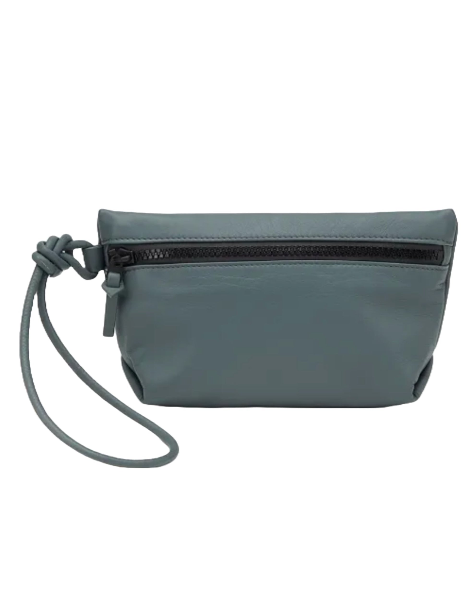 Bottega Veneta Leather Grey Clutch ONE SIZE Grey