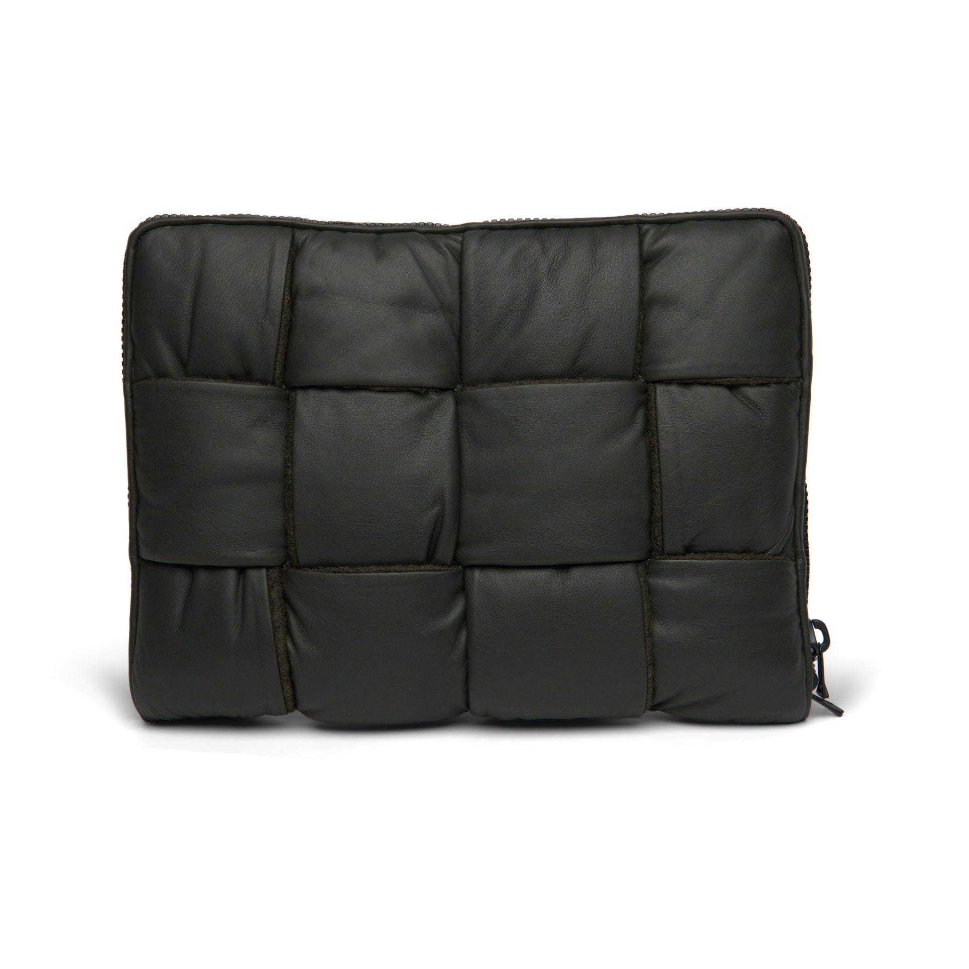 Bottega Veneta Men's Leather Padded Maxi Intrecciato Laptop Case ONE SIZE Green