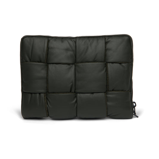 Bottega Veneta Men's Leather Padded Maxi Intrecciato Laptop Case ONE SIZE Green