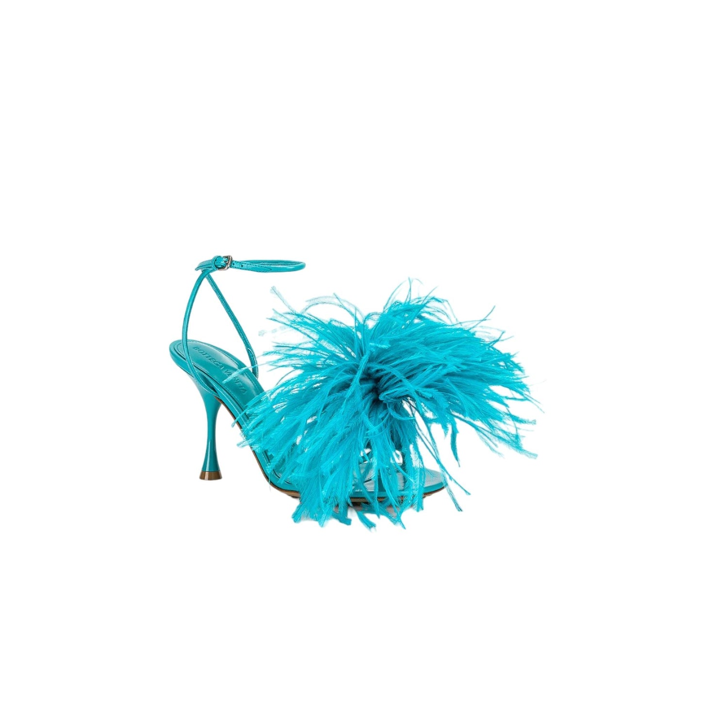 Bottega Veneta Wonderbird Nappa Feather Dot Sandals 38 Turquoise