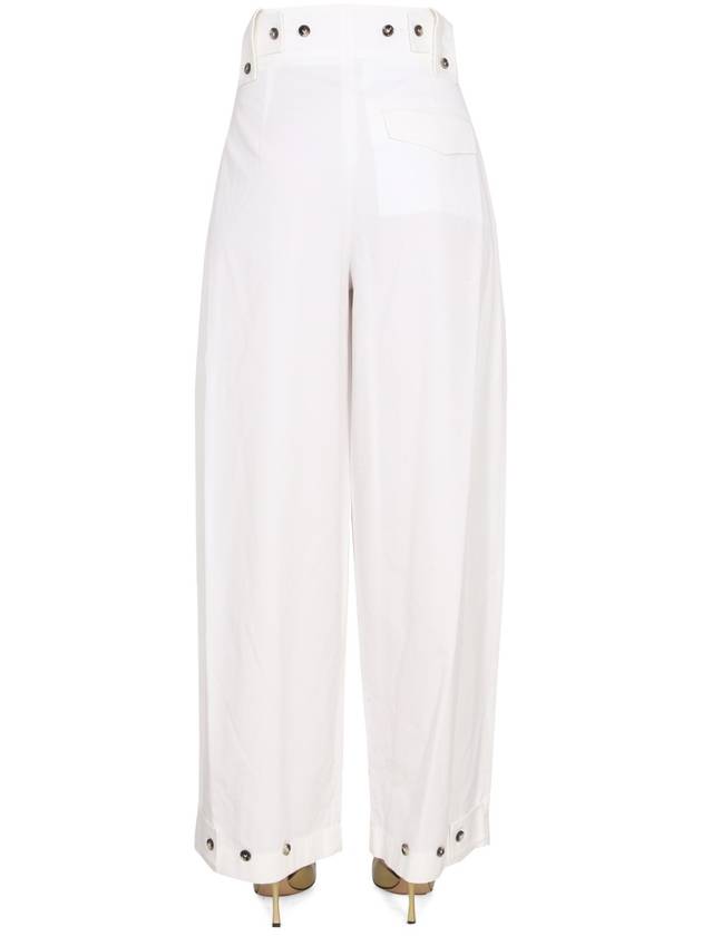 Bottega Veneta Women's High Waist Pintuck Wide Pants White
