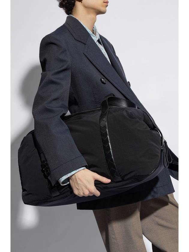 Bottega Veneta Large Crossroad Weekender Duffel Bag Black