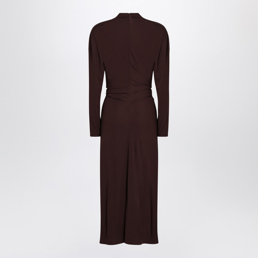 Bottega Veneta Women Mid-Length Brown Dress In Viscose Jersey