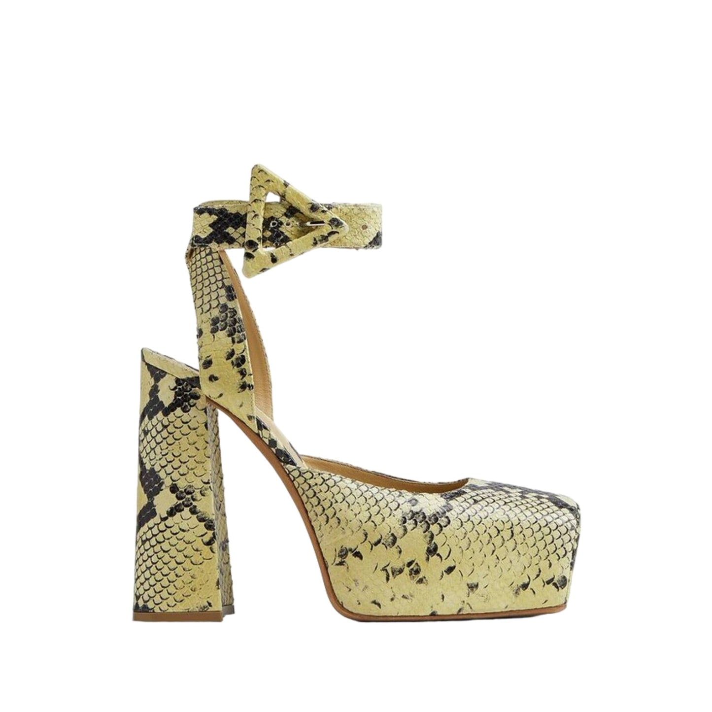 Bottega Veneta Faded Python Noir Tower Pumps 41 Yellow,Black