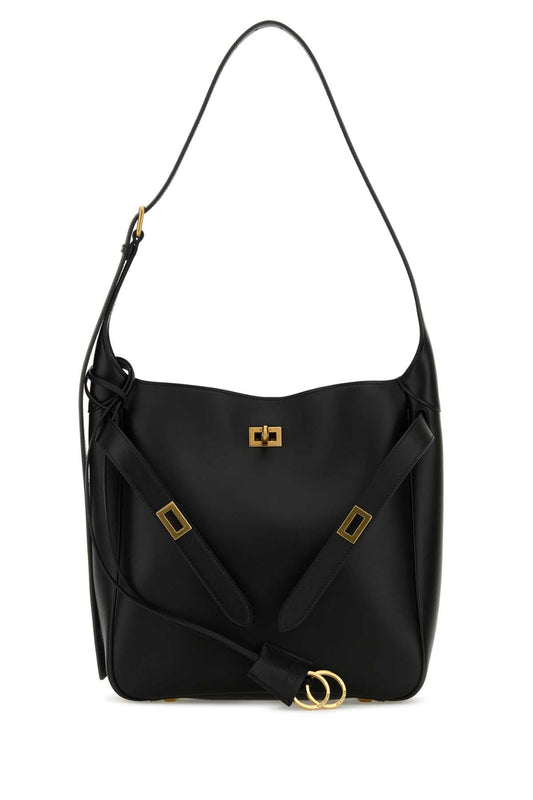 BALENCIAGA Mini Leather Hobo Shoulder Handbag