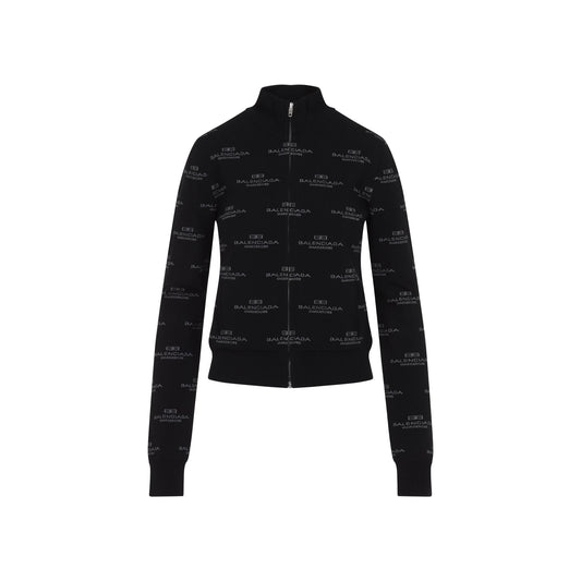 BALENCIAGA All-Over Zip-Up Cardigan