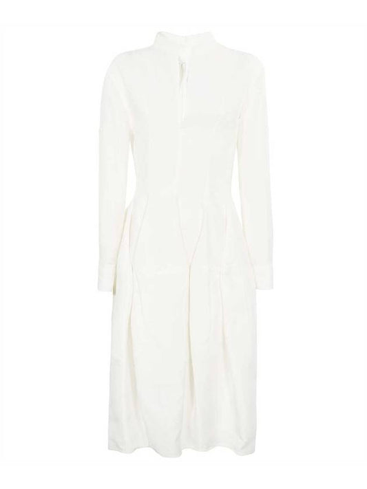 Bottega Veneta Women's V-neck Shirt Silk Midi Dress White