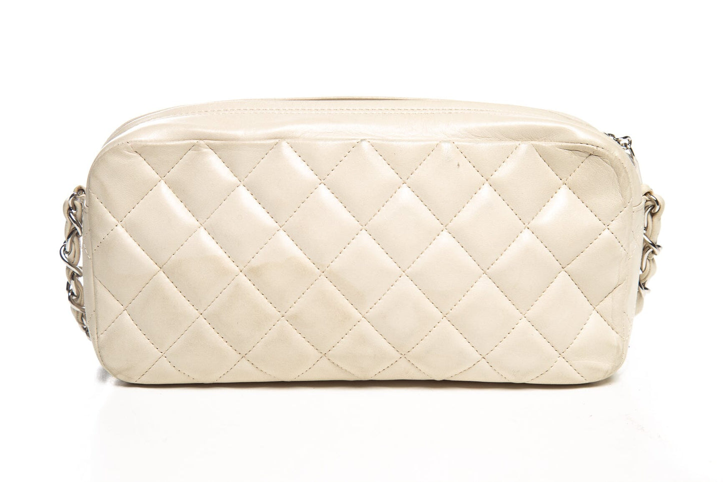 Chanel Cream Quilted Leather Interlocking CC Camera Shoulder Bag