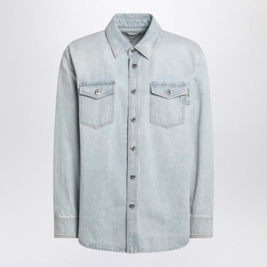Bottega Veneta Men Light Blue Denim Shirt Extra Bleach