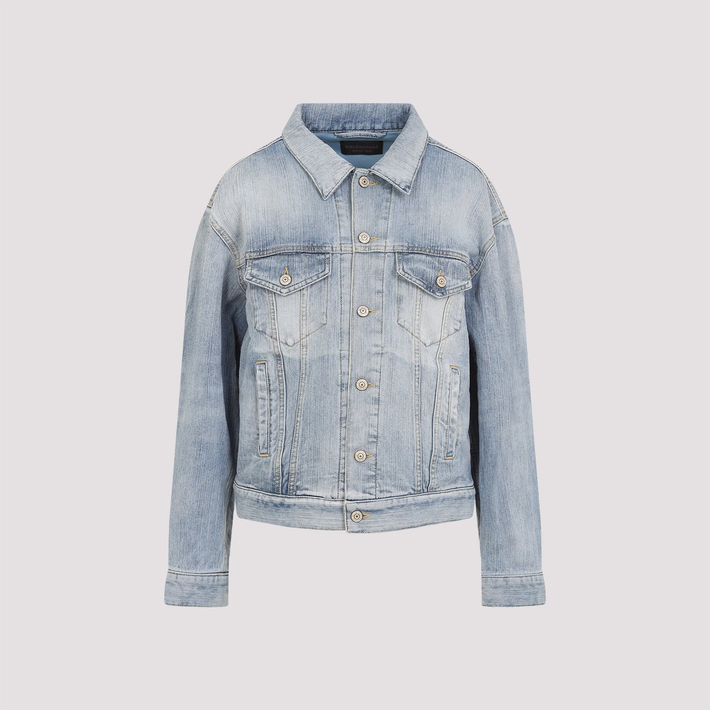 BALENCIAGA Denim Jacket - Women's Light Faded Style
