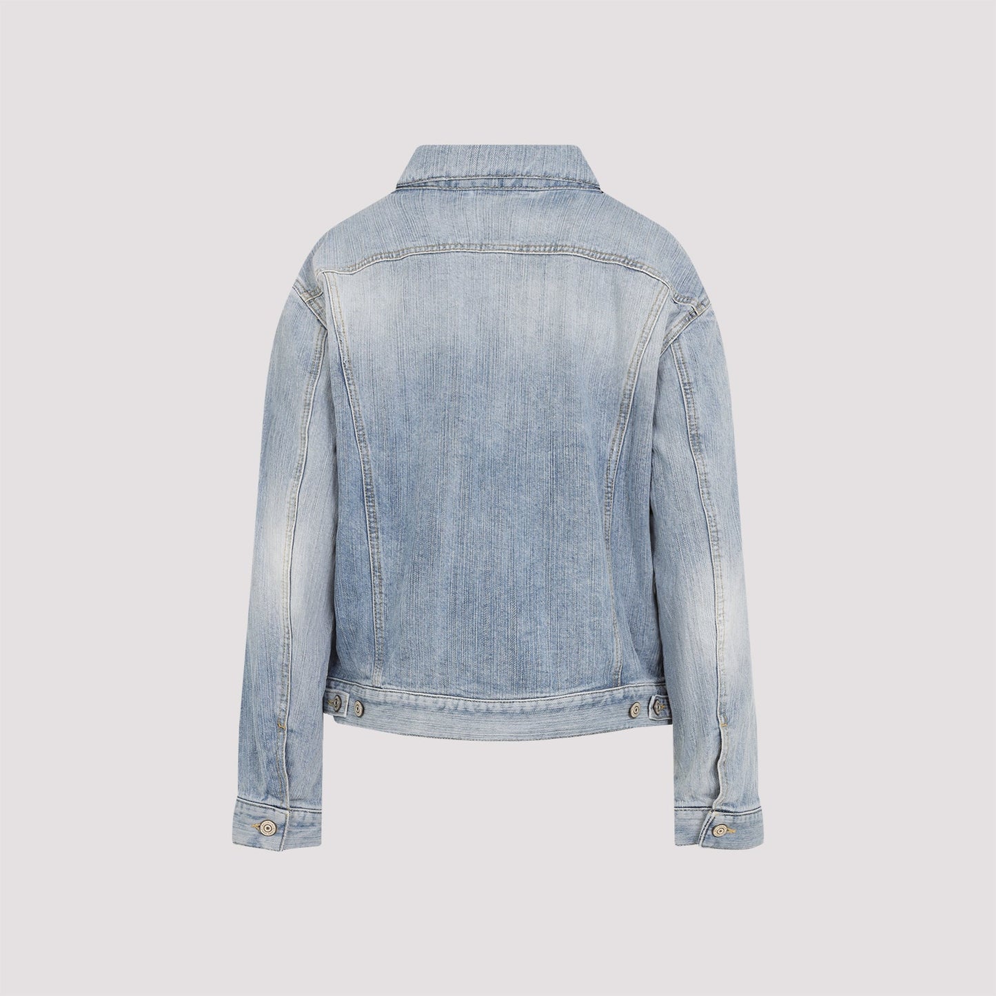 BALENCIAGA Denim Jacket - Women's Light Faded Style