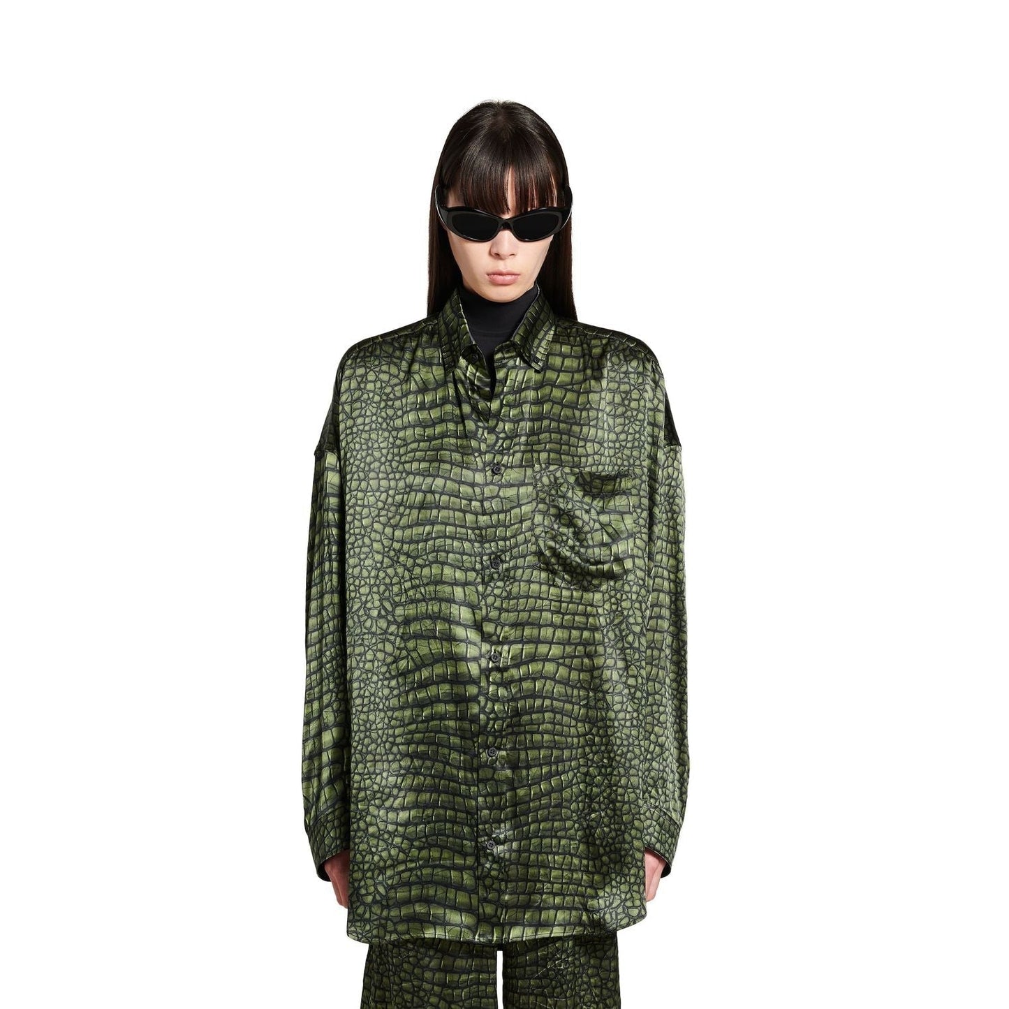 BALENCIAGA Cocoon Printed Silk Shirt