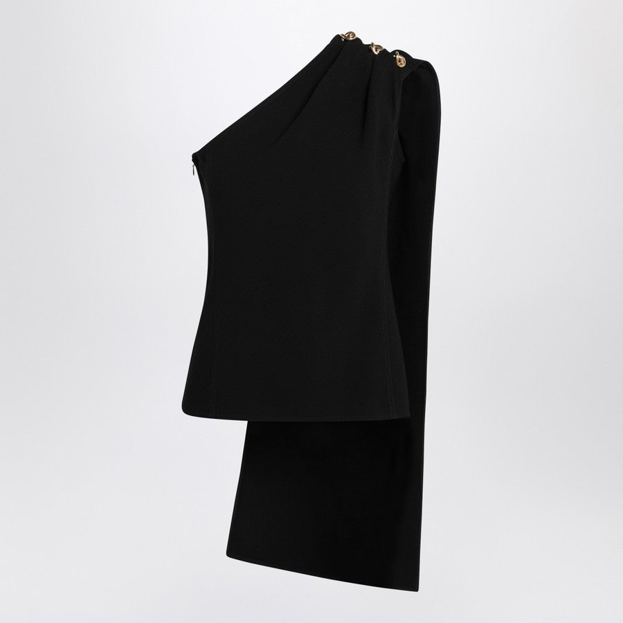 Bottega Veneta Women Black Top In Viscose Crêpe And Wool